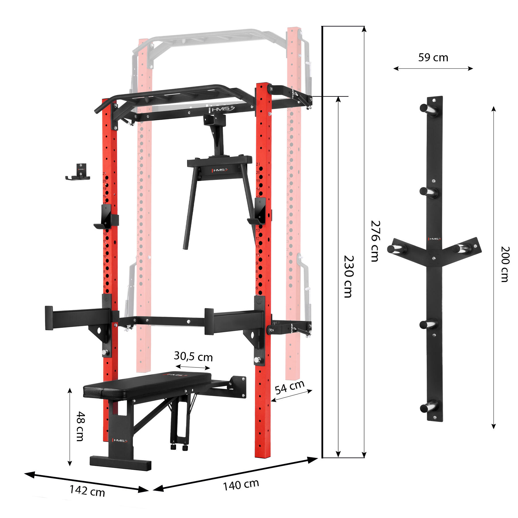 Wall rack pour kit d'entraînement à domicile klt22 HMS 2/7
