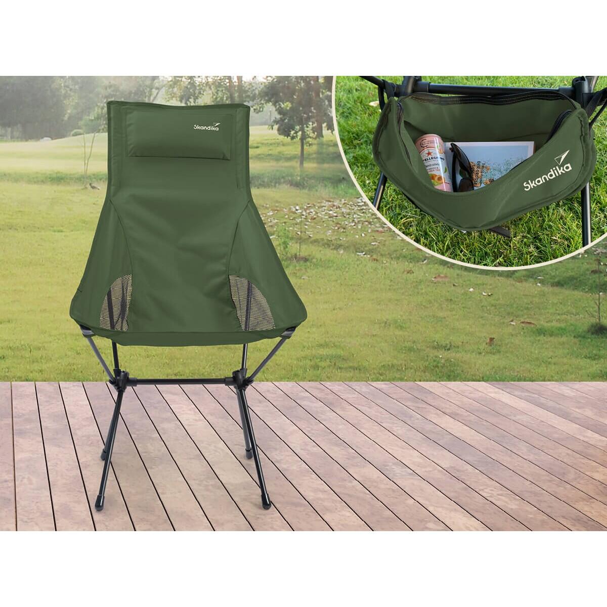 Lot de 2 Chaises de camping pliable Solig - légère 2,2kg - Max 120kg - acier 6/7