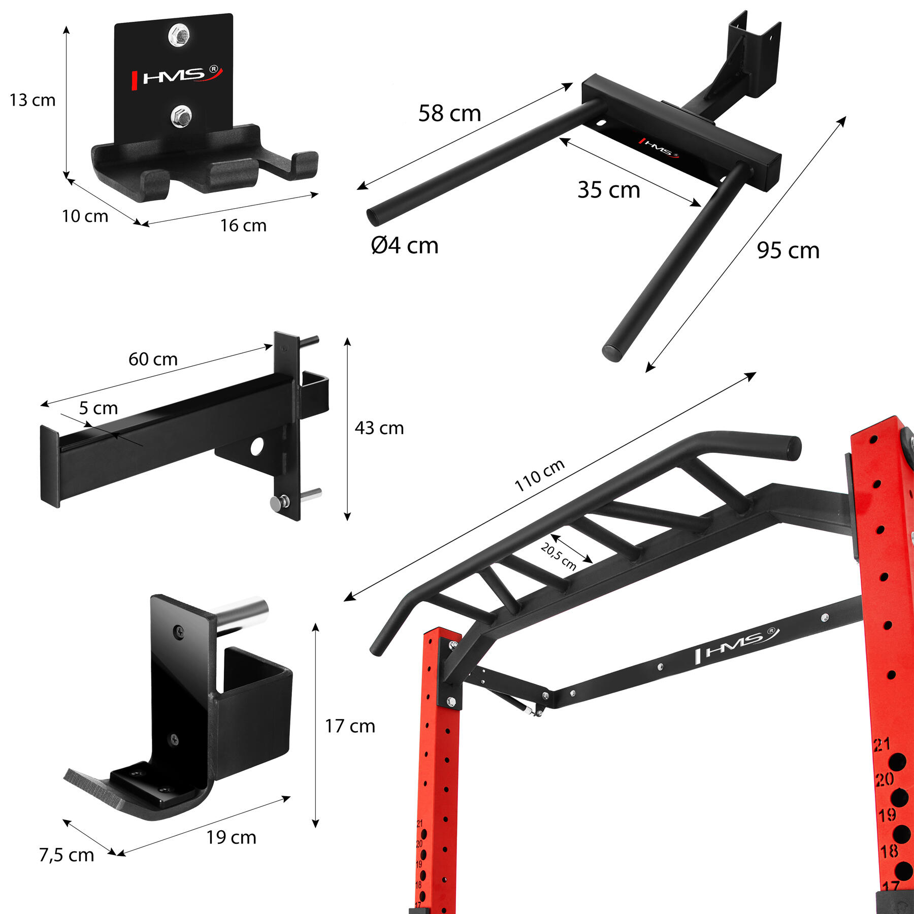 Wall rack pour kit d'entraînement à domicile klt22 HMS 3/7