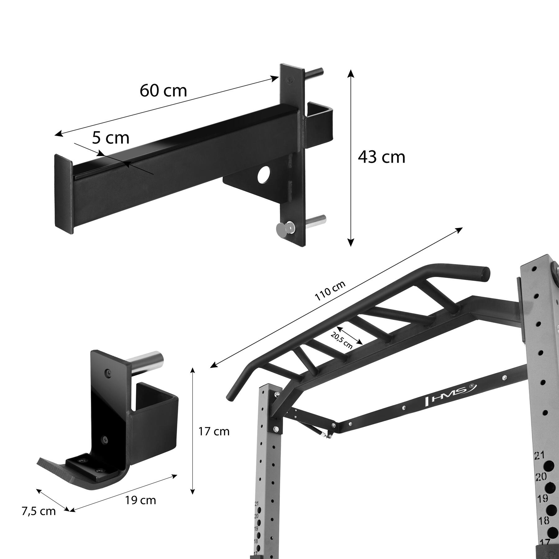 Wall rack pour l'entraînement à domicile HMS klt23 6/7