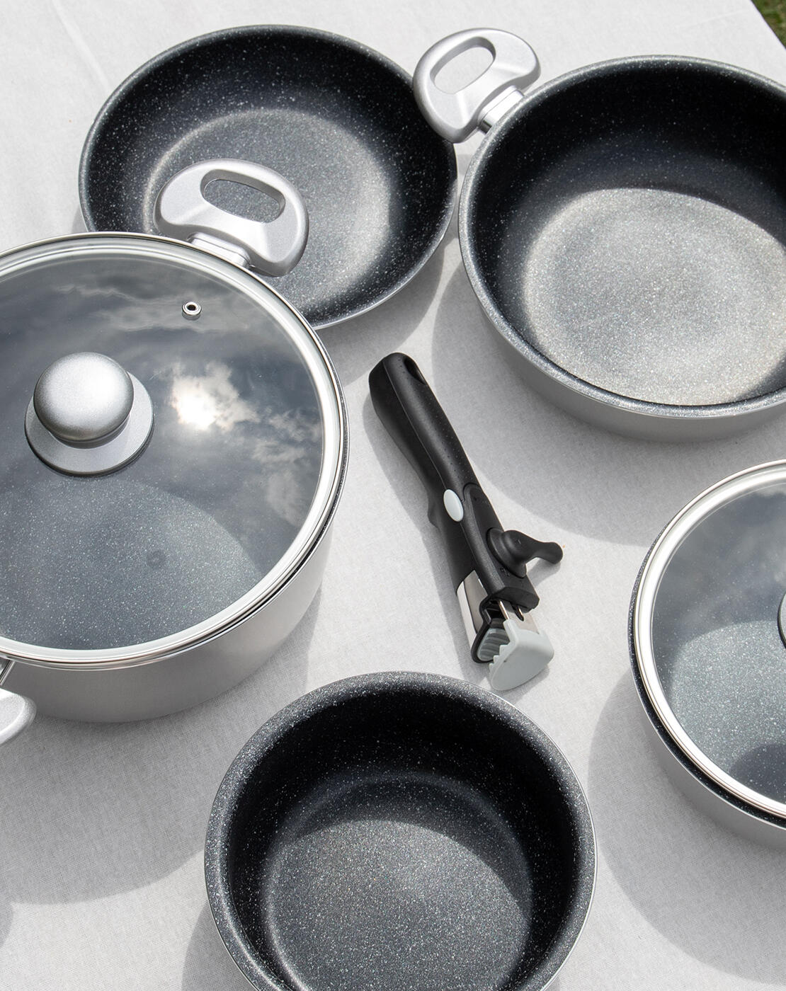 Ensemble batterie de cuisine - Induction - 9 Pièces - Argenté 7/7