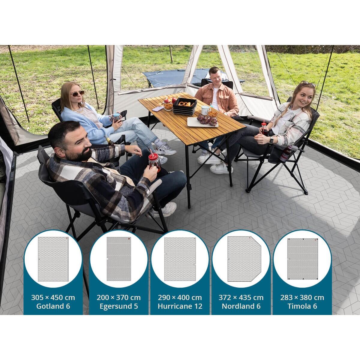 Tapis de tente Lindal - camping - 370×200cm - polaire Softtouch - sac rangement 7/7
