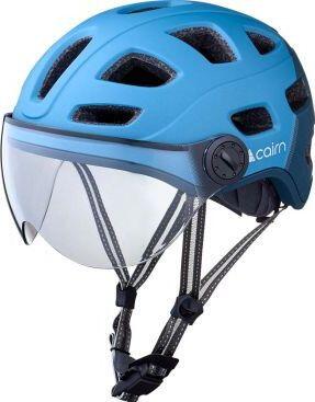 Casque Cairn Quartz Visor Transparent Led USB Bleu 1/1