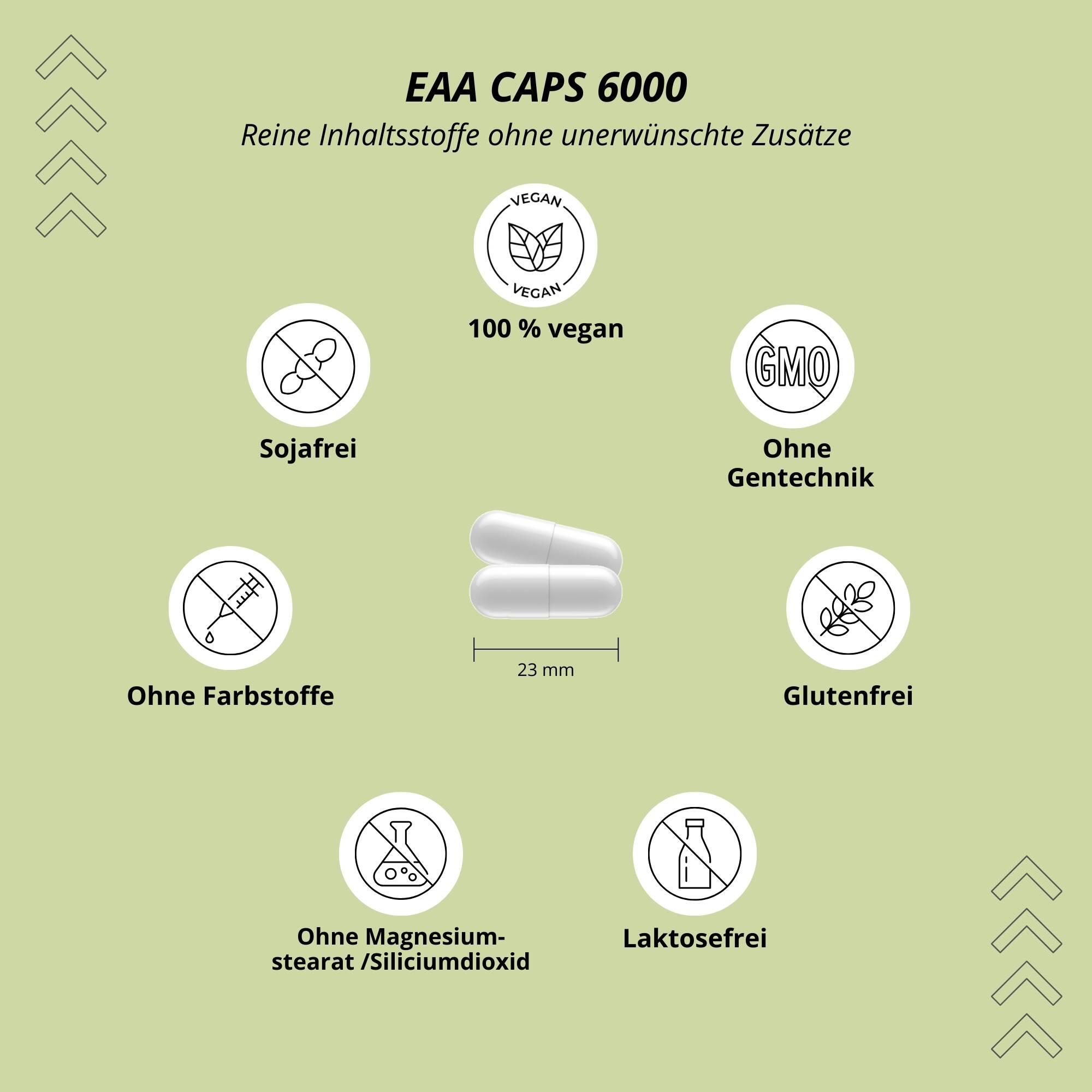 Eaa Cápsulas 6000 - Dosis Alta - Essential Aminoácidos - Esencial Aminoácido Con 2/5