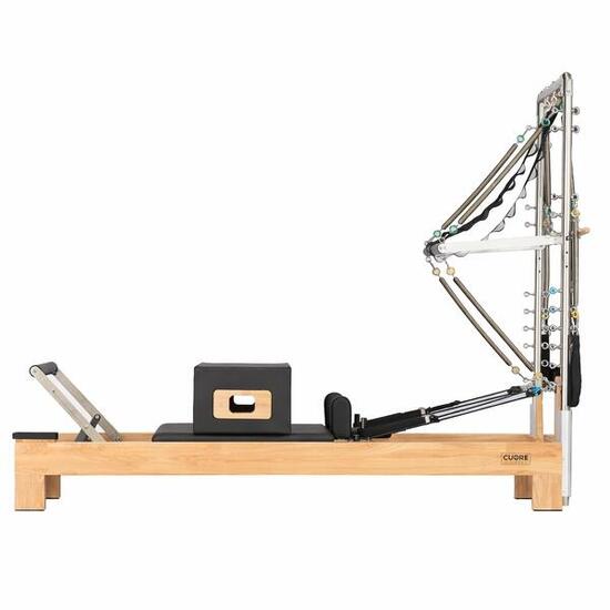 Machine Pilates Reformer avec tour en bois robuste et complète