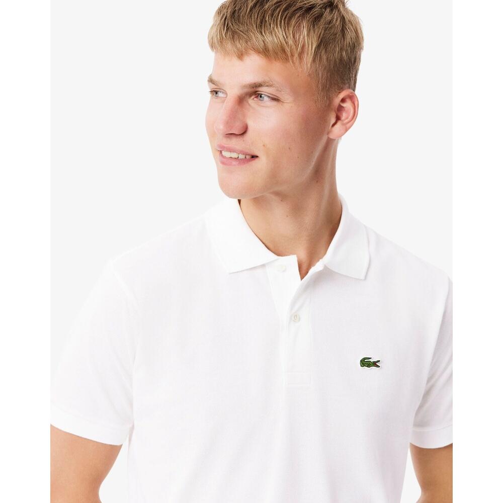 Polos Hombre Lacoste L1212 Short Sleeved Ribbed Collar S Blanco 3/7
