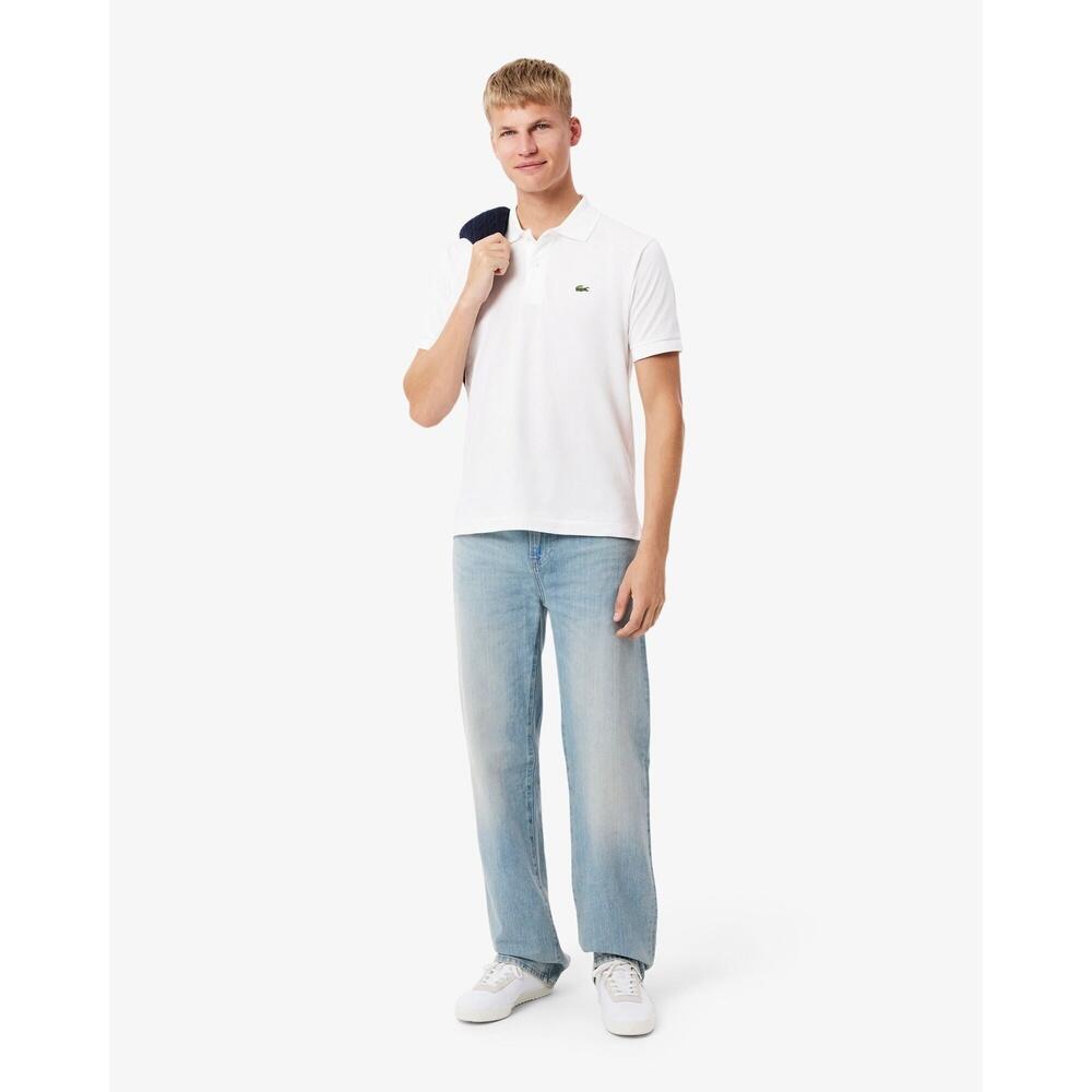 Polos Hombre Lacoste L1212 Short Sleeved Ribbed Collar S Blanco 5/7