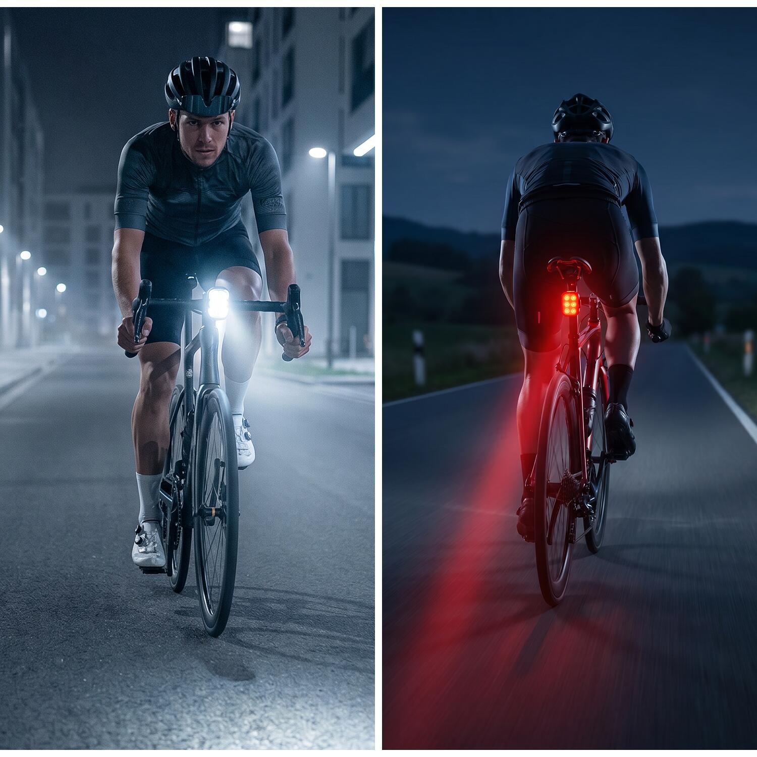 Éclairage Vélo – Feu LED Avant et Arrière – Rechargeable USB 3/7