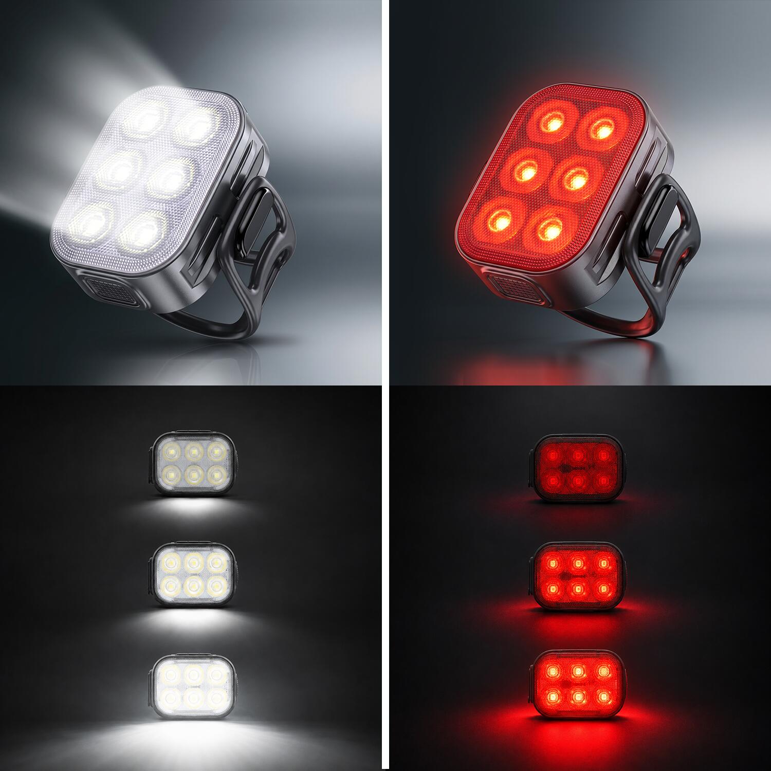 Éclairage Vélo – Feu LED Avant et Arrière – Rechargeable USB 4/7