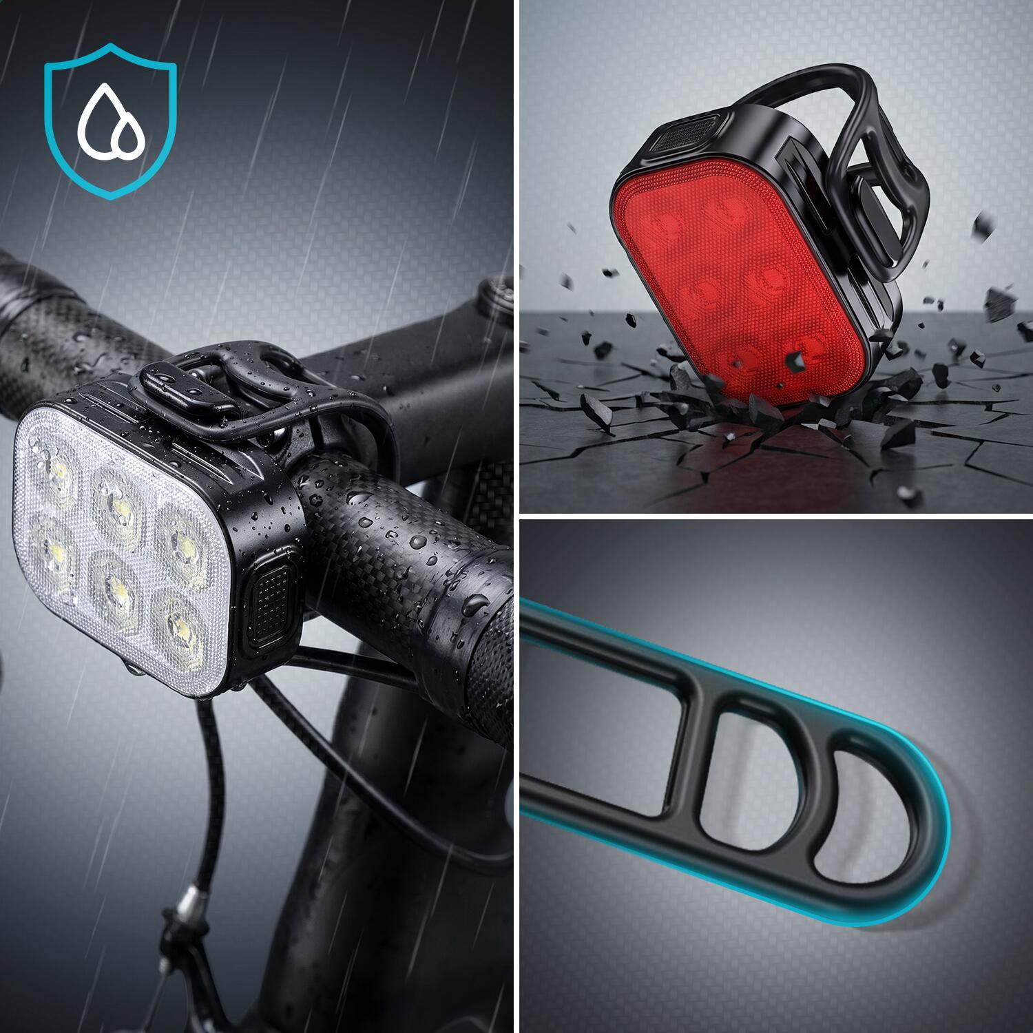 Éclairage Vélo – Feu LED Avant et Arrière – Rechargeable USB 6/7