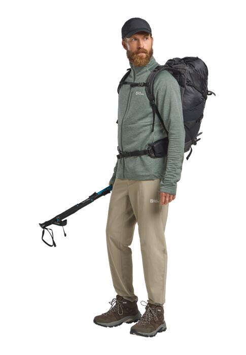 Taiga Fleece Jack Heren Lange rits fleece slate green 3/7