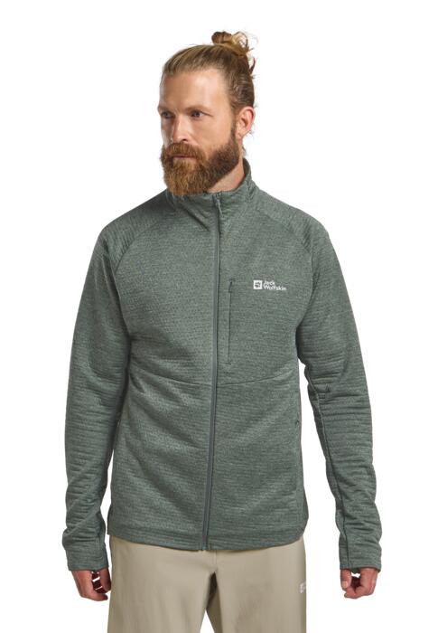 Taiga Fleece Jack Heren Lange rits fleece slate green 4/7