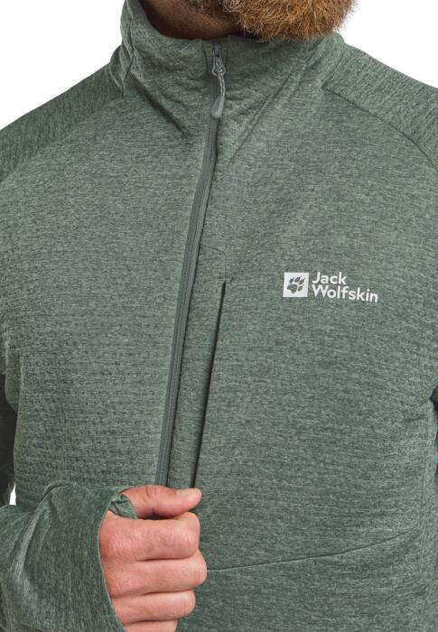 Taiga Fleece Jack Heren Lange rits fleece slate green 6/7