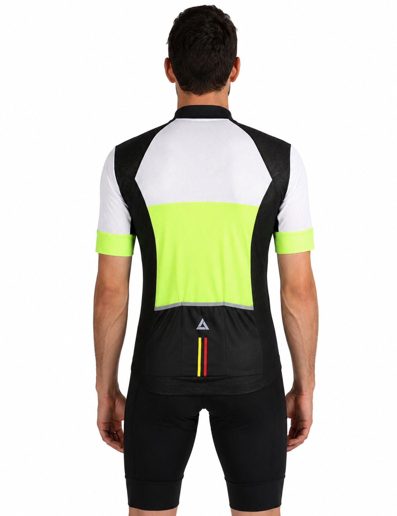 Herren Fahrradtrikot Kurzarm Radtrikot Pro Team Line III Neon Weiss 2/4
