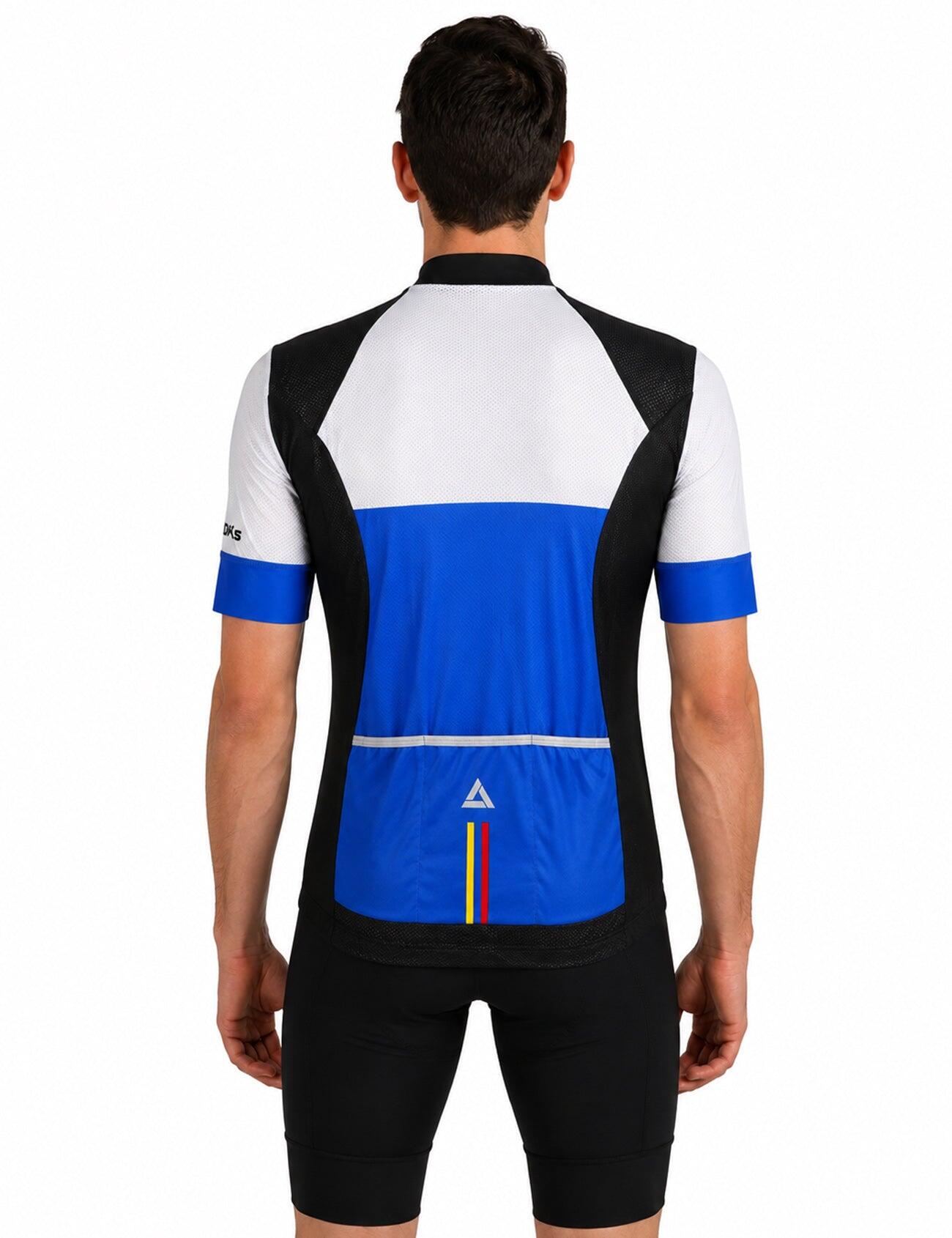 Herren Fahrradtrikot Kurzarm Radtrikot Pro Team Line III Blau Weiss 2/4