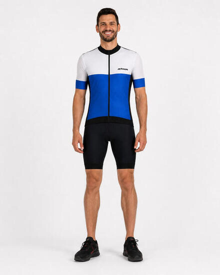 Herren Fahrradtrikot Kurzarm Radtrikot Pro Team Line III Blau Weiss