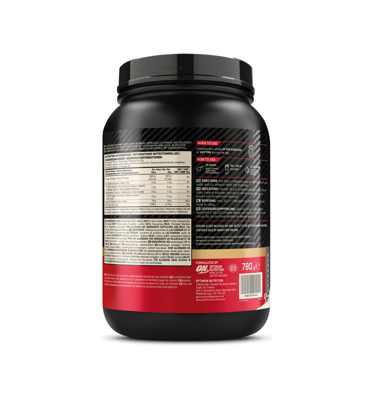100% Whey Gold Standard - 775g - Sabor Helado de Vainilla (Nuevo) Optimum Nutrit 3/4
