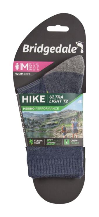 Ultralight T2 Merino Performance Wandelsokken Dames wollen sokken Denim 3/7