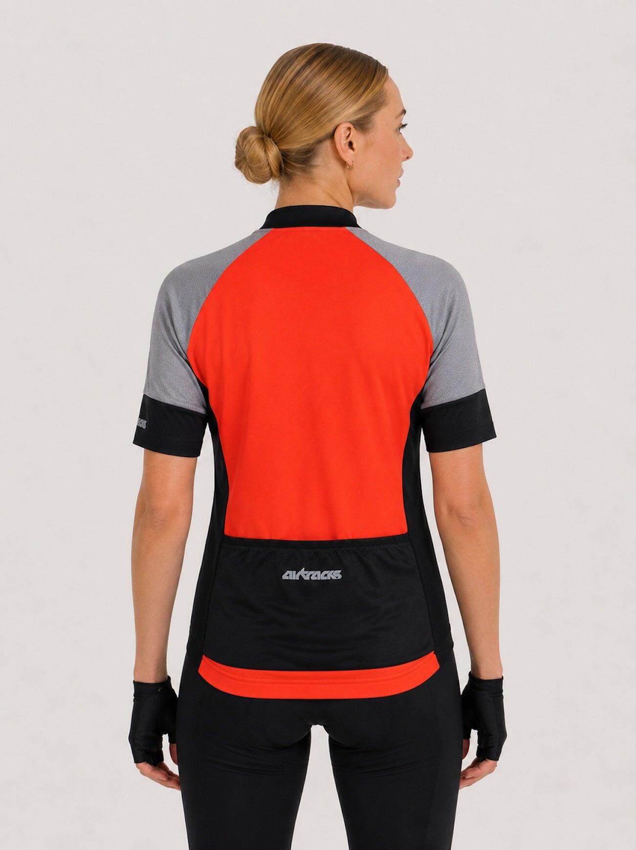 Damen Fahrradtrikot Kurzarm Radtrikot Pro Line Rot 2/3
