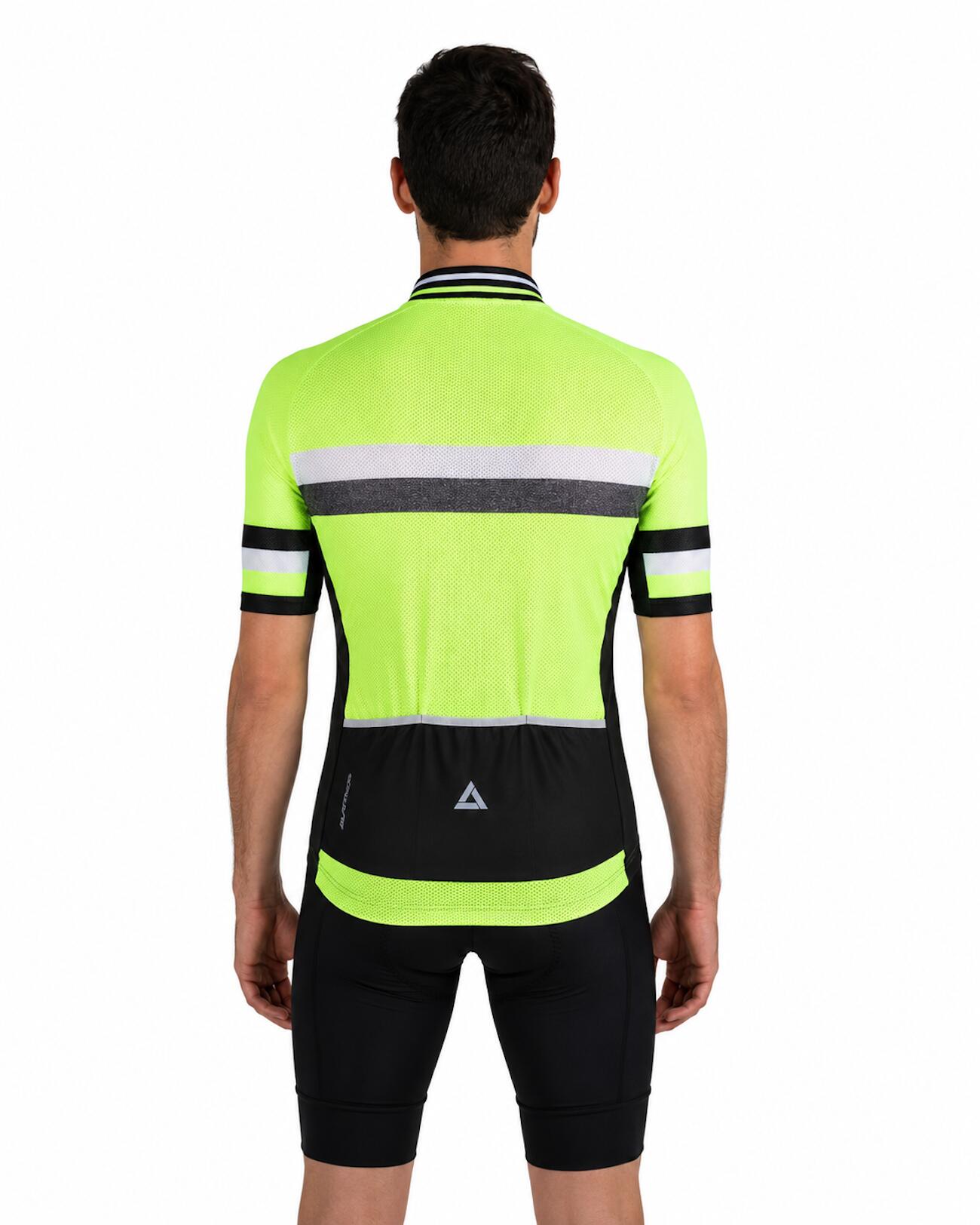 Herren Fahrradtrikot Kurzarm Pro Line III Neon-Schwarz 2/4
