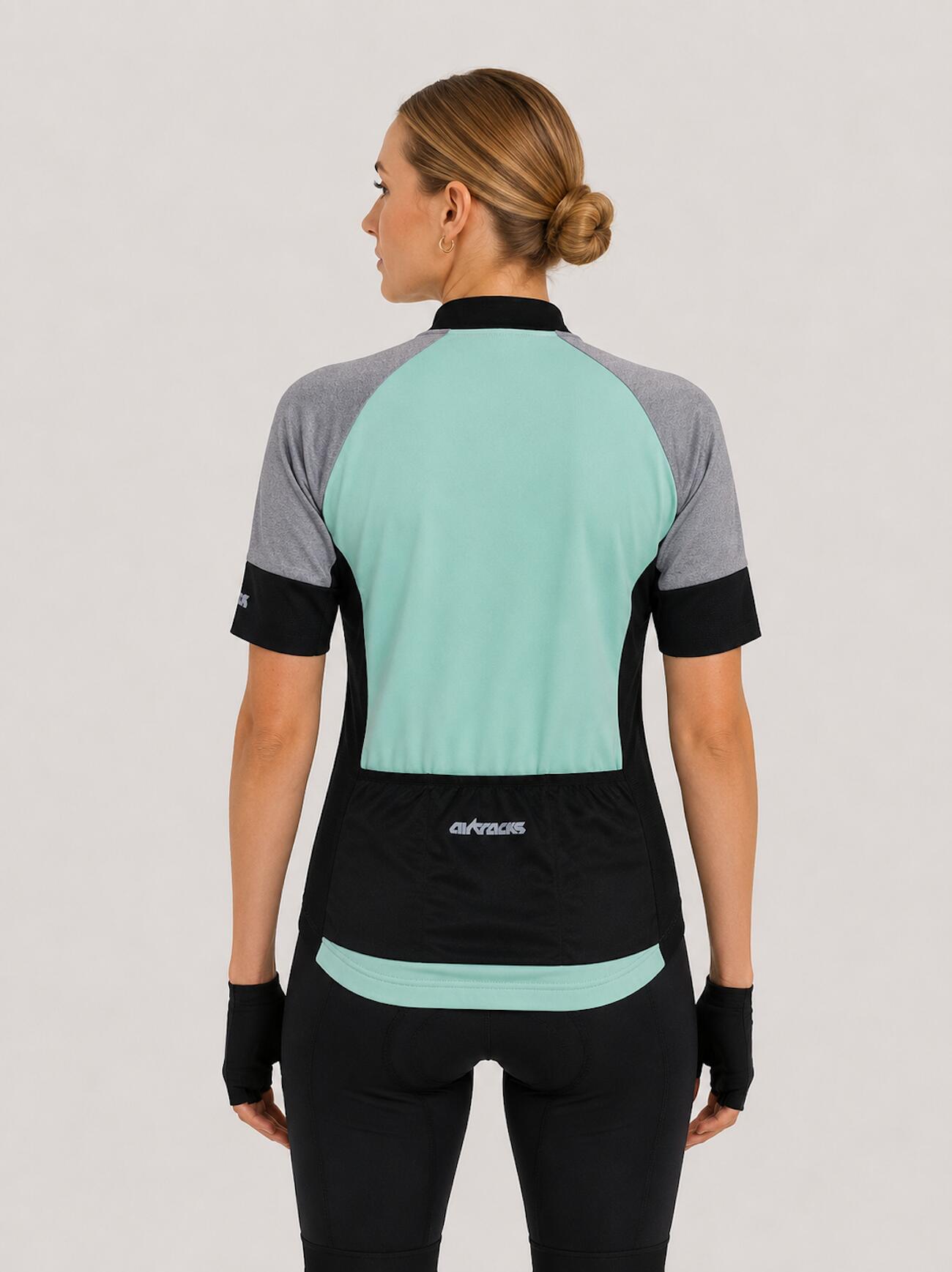 Damen Fahrradtrikot Kurzarm Radtrikot Pro Line Blau 2/4