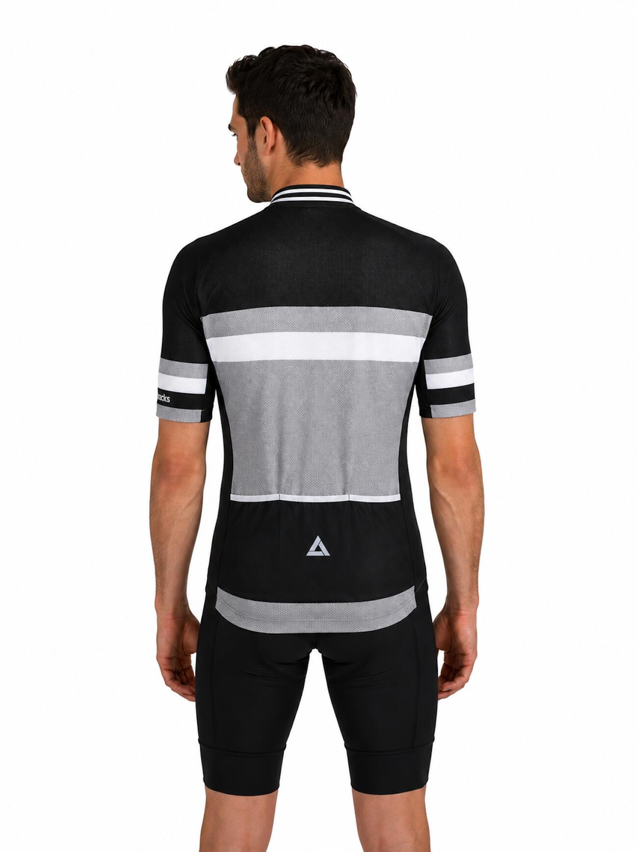 Herren Fahrradtrikot Kurzarm Pro Line III Schwarz-Grau 2/4