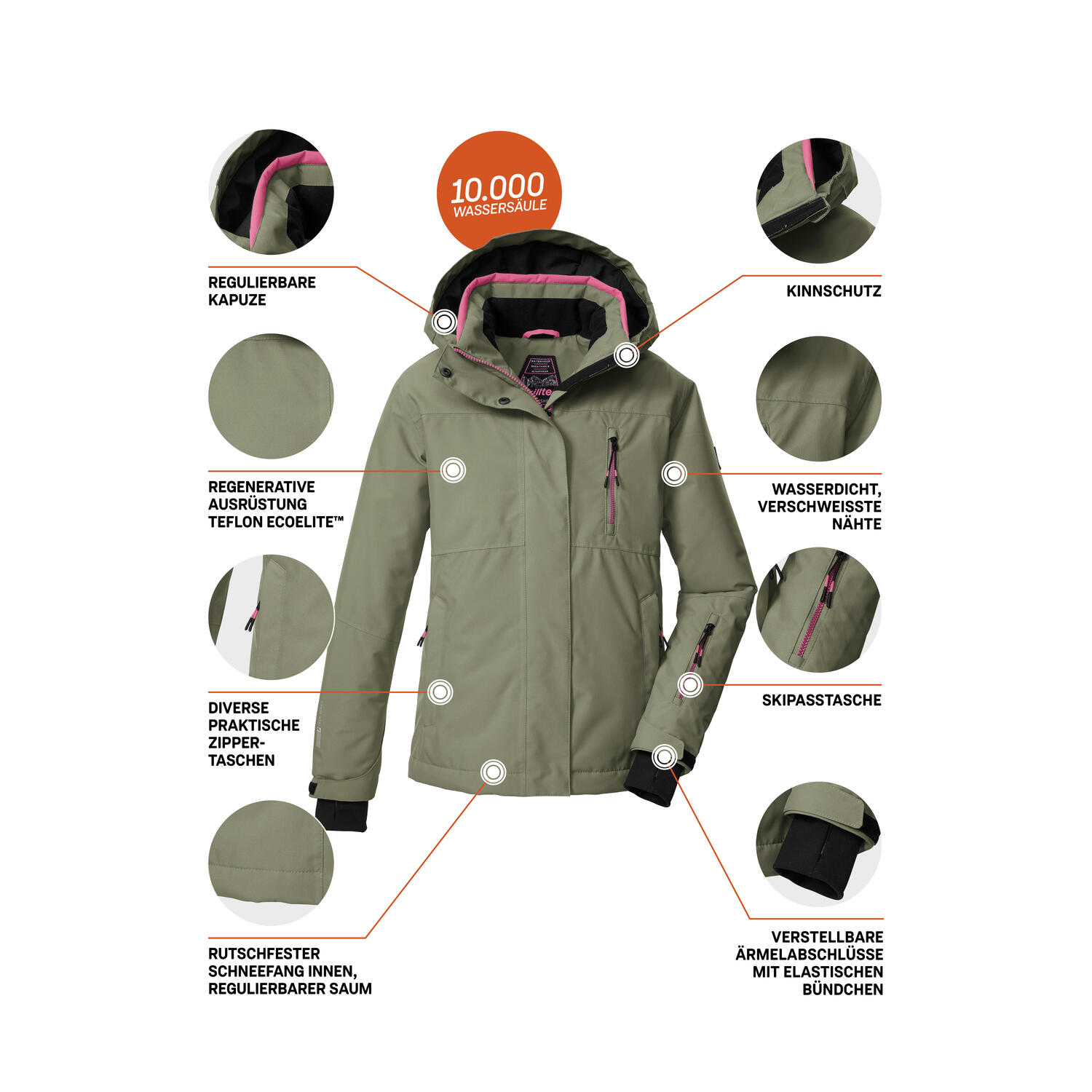 Kinder Skijacke KSW 205 GRLS SKI JCKT 5/6