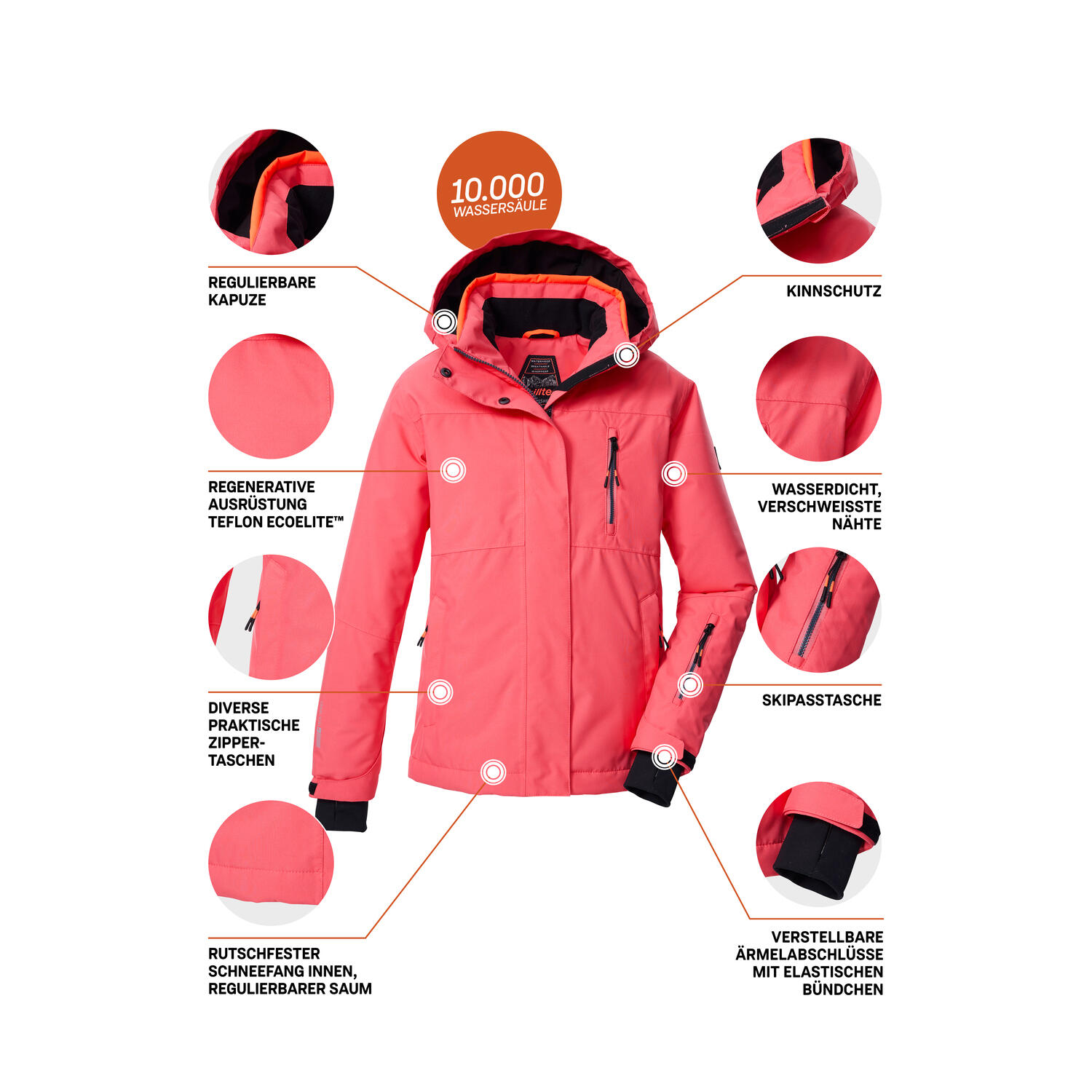 Veste de ski à capuche fille Killtec KSW 205 5/6