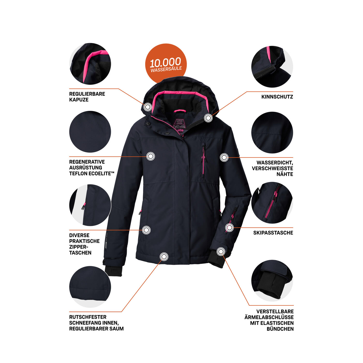 Kinder Skijacke KSW 205 GRLS SKI JCKT 5/6