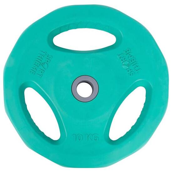Hantelscheibe Gummi für Pumpset 10 kg Gewichtheben Unisex Neongrün