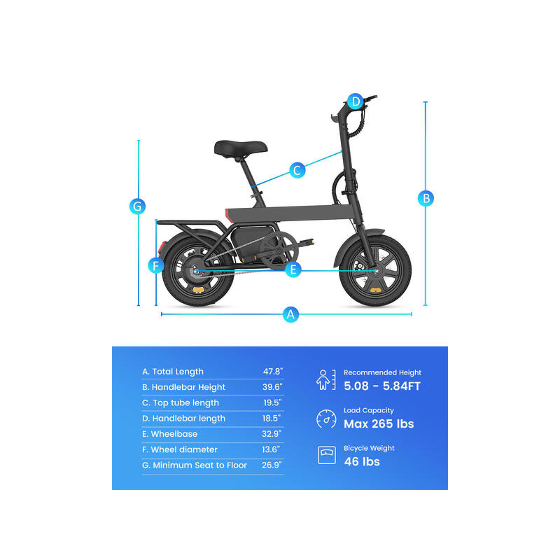 Bicicletă electrică pentru adulți REGALANGELB20mini,autonomie40km,bicicletă,oraș