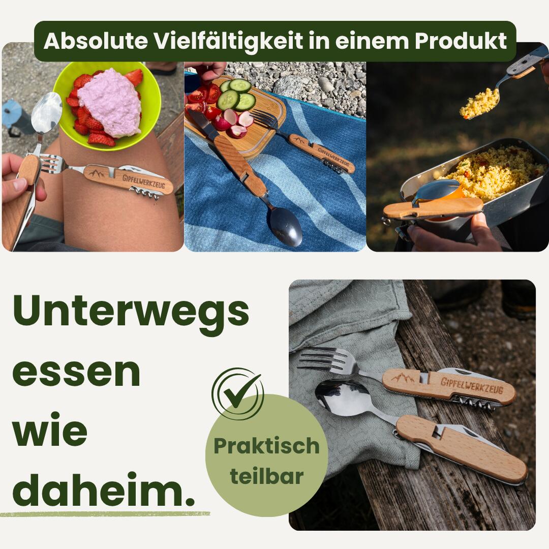 All-in-One Camping Besteck: ideal zum Wandern, Picknick & mehr 2/9