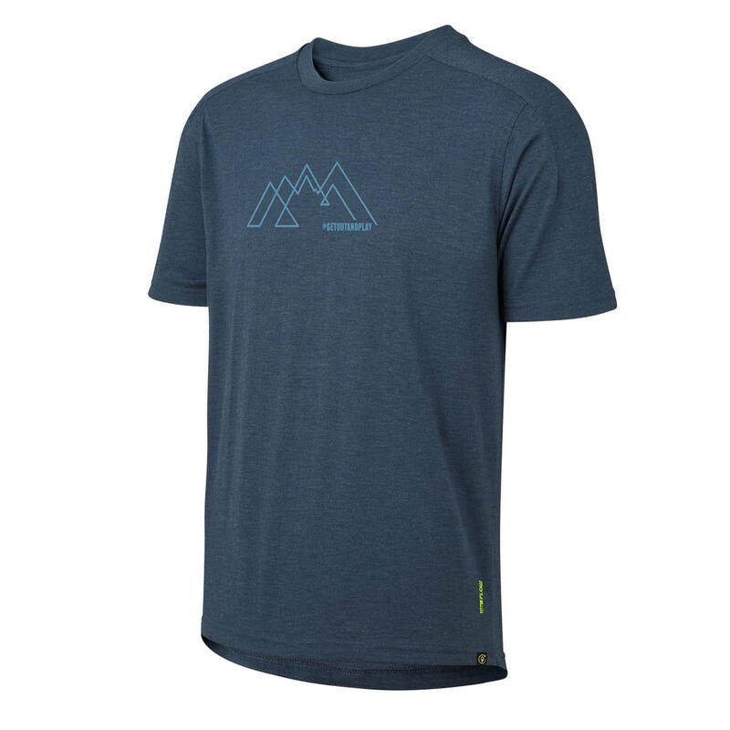 Flow Tech T-Shirt Mountainlogo - Blau