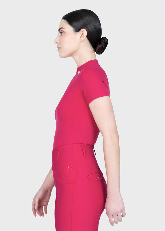 Camiseta Base Manga Corta Mujer Equitación Maximilian Origin Frambuesa 2/7