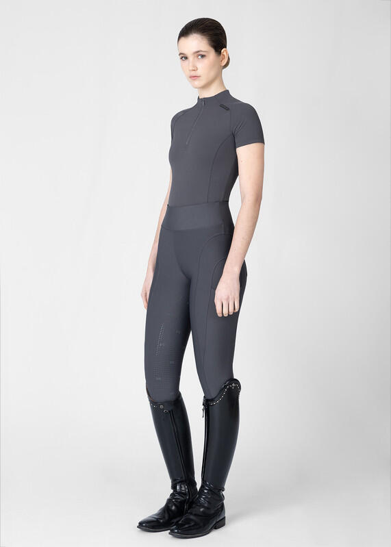 Camiseta Base Manga Corta Mujer Equitación Maximilian Origin Grafito 6/7