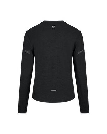 Damski longsleeve bluzka sportowa z wełny merino na zimę Core Run CEP czarna