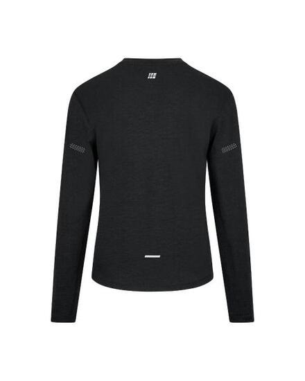 Damski longsleeve bluzka sportowa z wełny merino na zimę Core Run CEP czarna