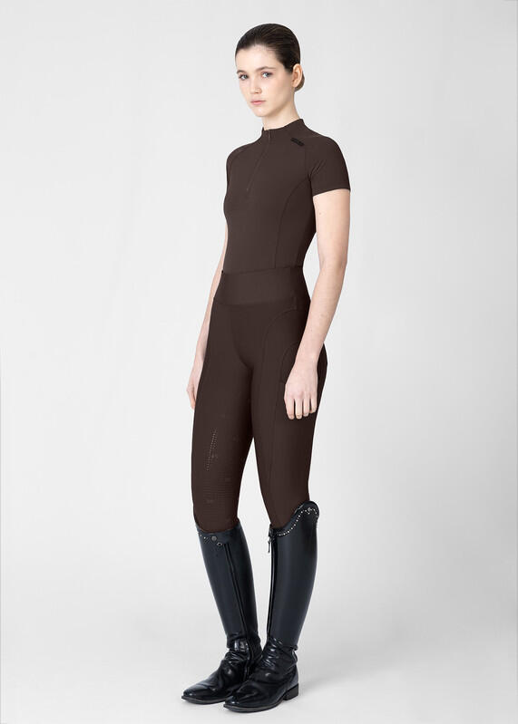 Camiseta Base Manga Corta Mujer Equitación Maximilian Origin Chocolate 6/7