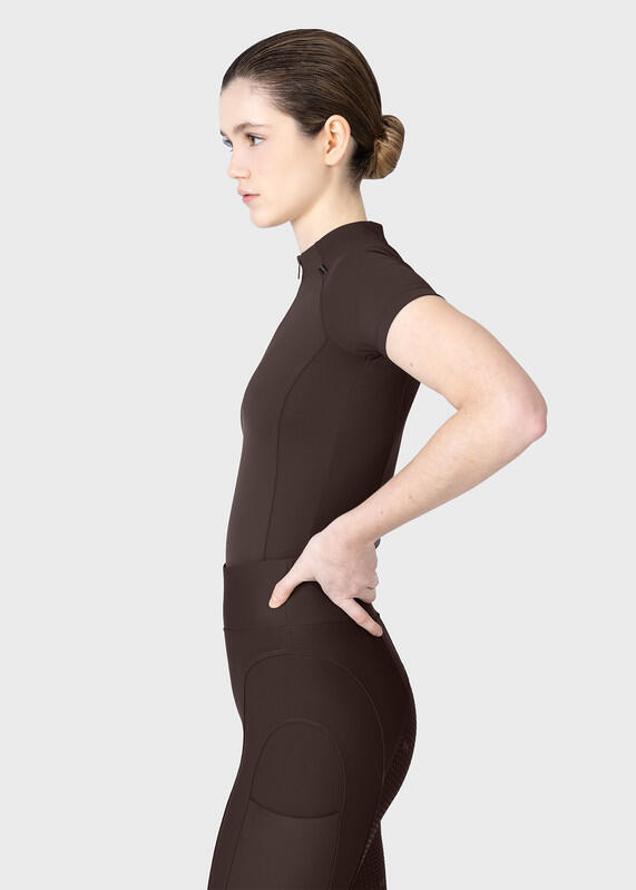 Camiseta Base Manga Corta Mujer Equitación Maximilian Origin Chocolate 2/7