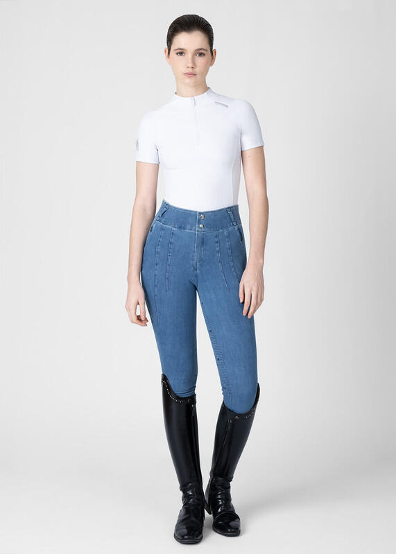 Camiseta Base Manga Corta Mujer Equitación Maximilian Origin Blanco 6/7