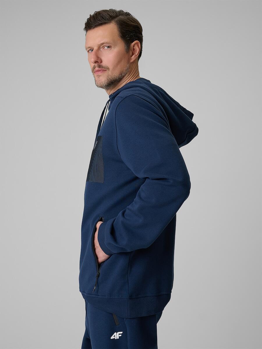Bluza dresowa regular z kapturem męska 4F 4FRSS26TSWSM2975 3/7