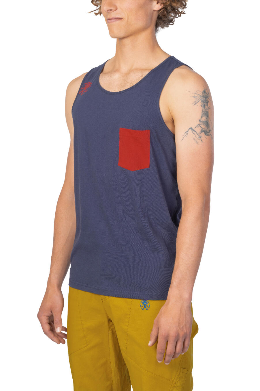 Camiseta de tirantes orgánica ligera para hombre RAFIKI azul oscuro 3/7