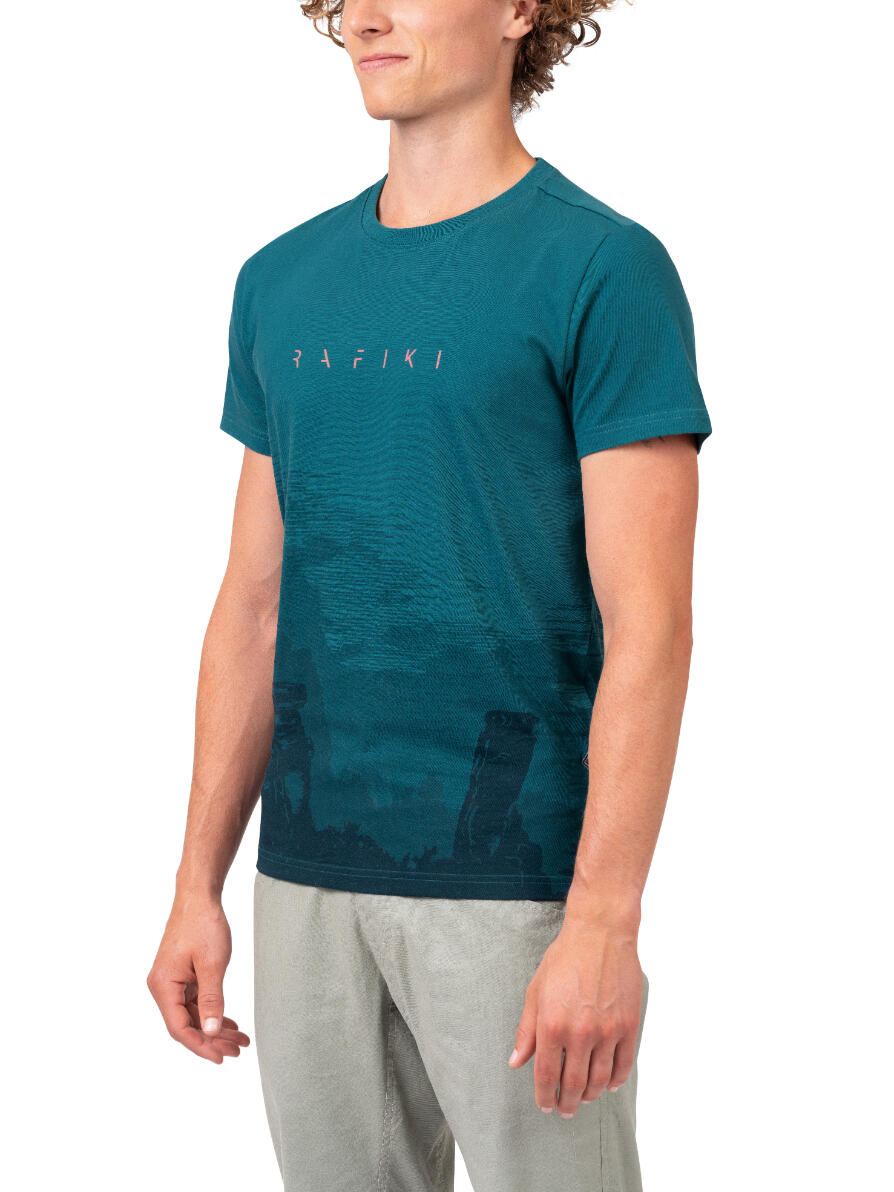 Herenklassiek comfortabel biologisch T-shirt met korte mouwen RAFIKI blauw 3/7