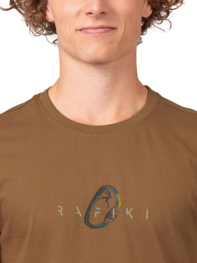Heren-T-shirt klassieke comfortabele biologische korte mouwen RAFIKI bruin 7/7