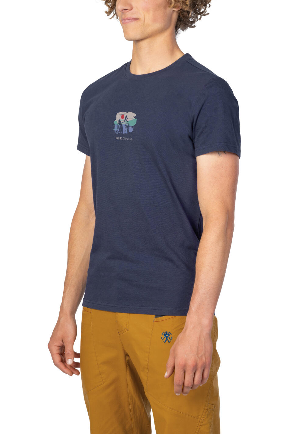 Heren-T-shirt met korte mouwen RAFIKI klassiek comfortabel donkerblauw 3/7