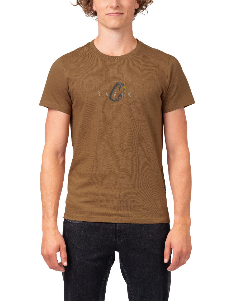 Heren-T-shirt klassieke comfortabele biologische korte mouwen RAFIKI bruin 5/7