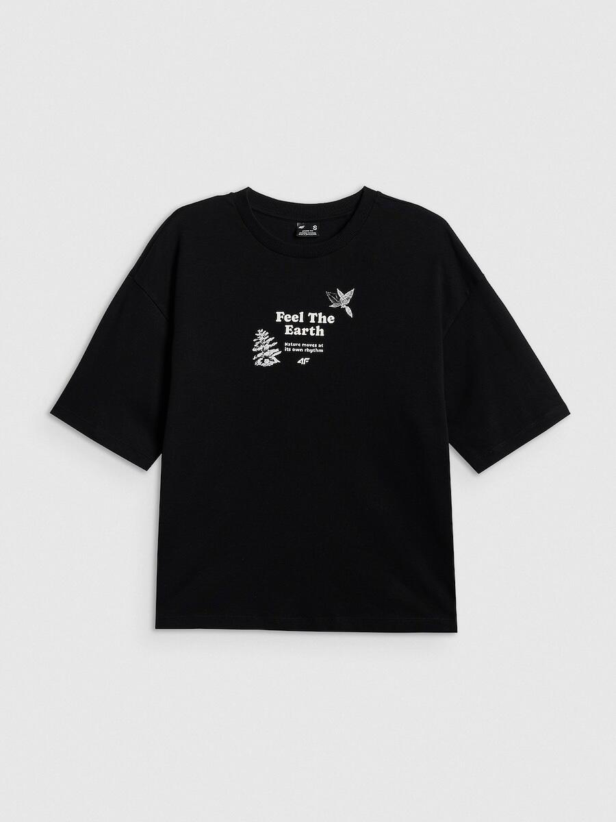T-shirt regular z nadrukiem damski 4F 4FRSS26TTSHF3704 5/6