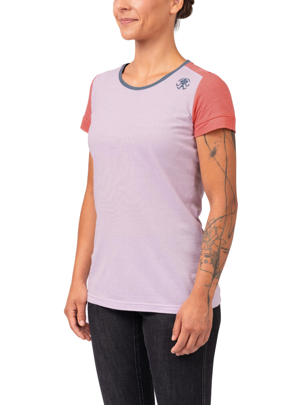 T-shirt donna certificata GOTS a maniche corte RAFIKI viola 3/7