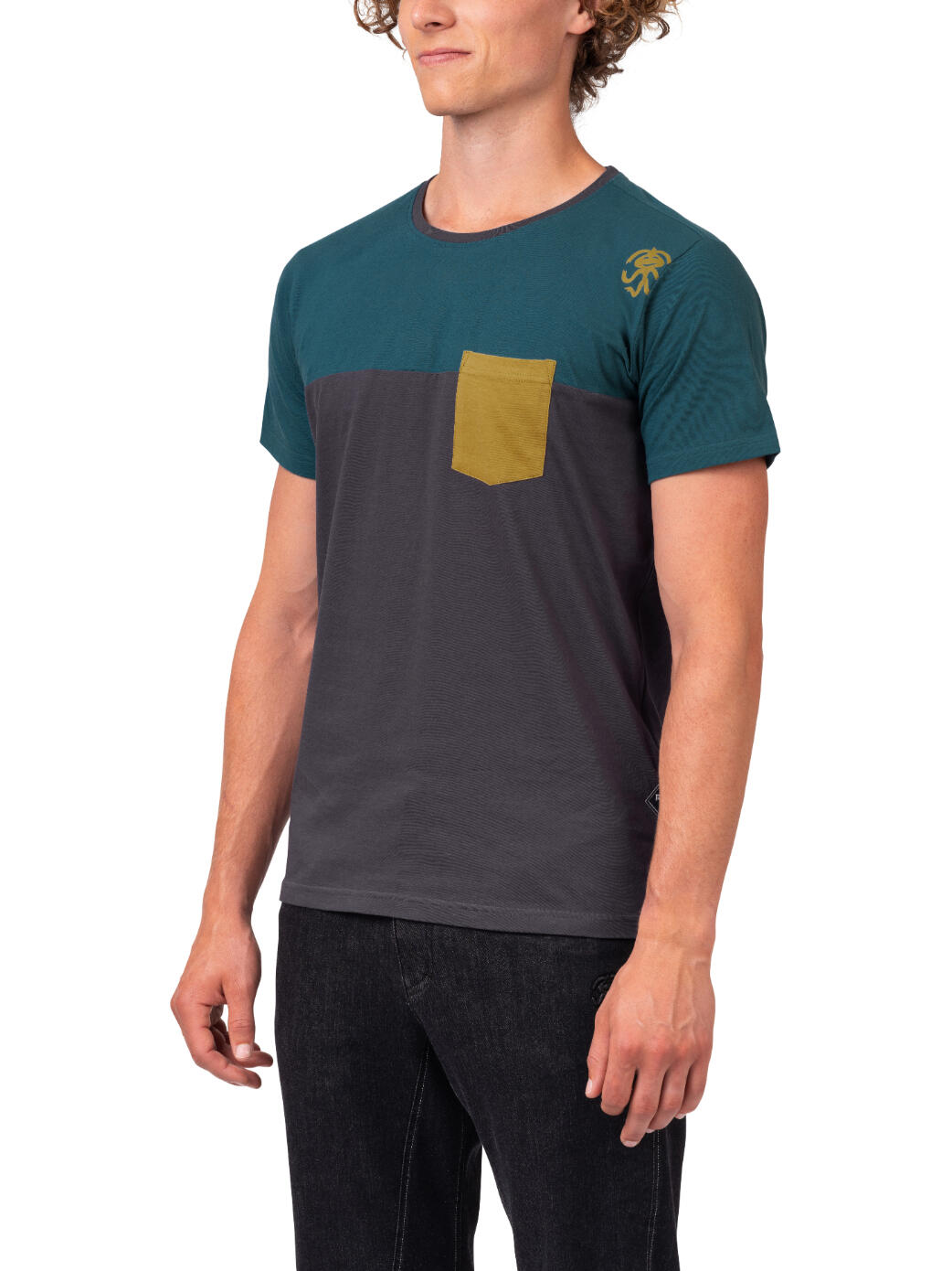 Heren-T-shirt met klassieke pasvorm en korte mouwen RAFIKI donkerblauw 3/7