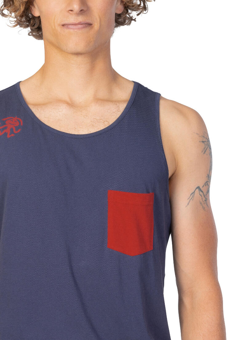 Camiseta de tirantes orgánica ligera para hombre RAFIKI azul oscuro 7/7